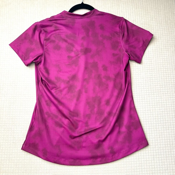 Lady Hagen Women’s Printed V Neck Short Sleeve Golf Polo Stretch Berry Size S - Picture 5 of 12